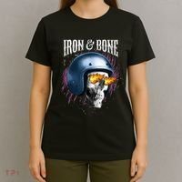Iron And Bone Skull Biker Flame T-Shirt thumb 4