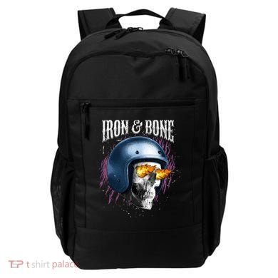Iron And Bone Skull Biker Flame Backpack