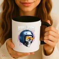 Iron And Bone Skull Biker Flame Coffee Mug thumb 3