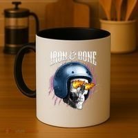 Iron And Bone Skull Biker Flame Coffee Mug thumb 4