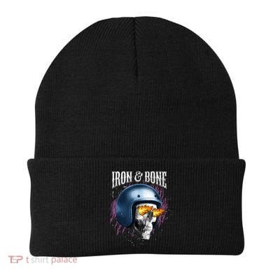 Iron And Bone Skull Biker Flame Beanie
