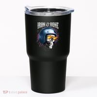 Iron And Bone Skull Biker Flame Tumbler thumb 0