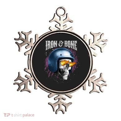 Iron And Bone Skull Biker Flame Ornament