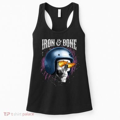 Iron And Bone Skull Biker Flame Women's Tank Top