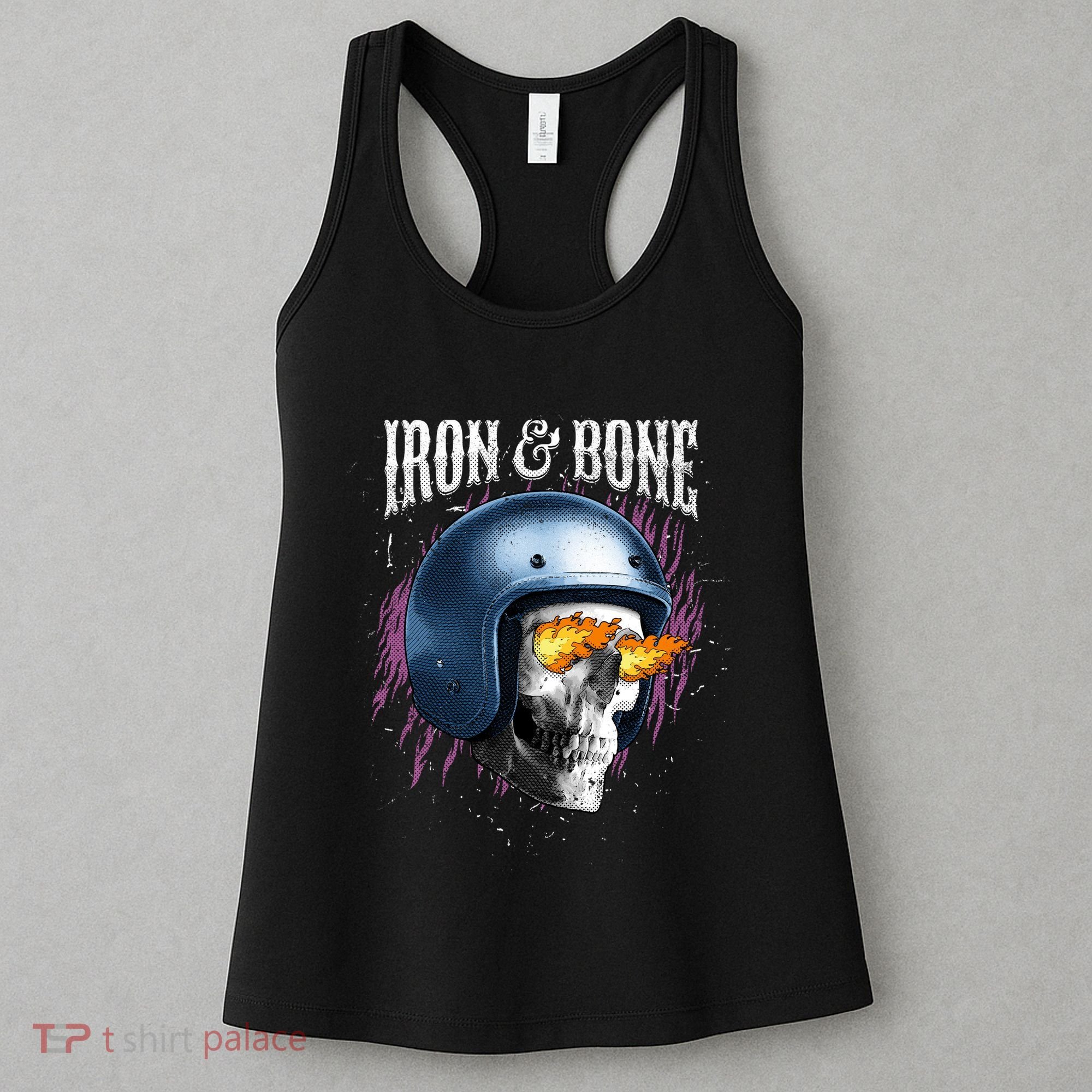 Iron And Bone Skull Biker Flame Women's Tank Top