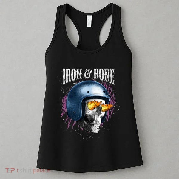 Iron And Bone Skull Biker Flame Women's Tank Top