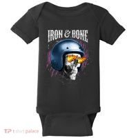 Iron And Bone Skull Biker Flame Baby Bodysuit thumb 0