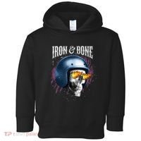 Iron And Bone Skull Biker Flame Toddler Hoodie thumb 0