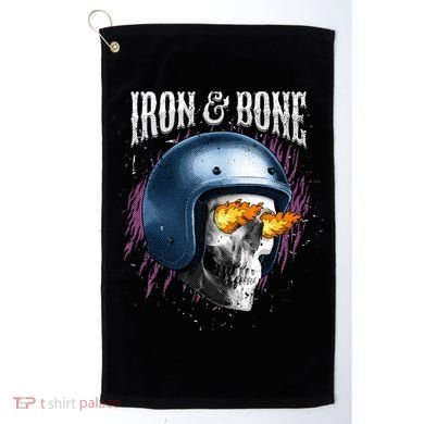 Iron And Bone Skull Biker Flame Golf Towel