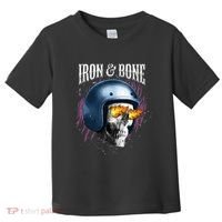 Iron And Bone Skull Biker Flame Toddler T-Shirt thumb 0