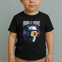 Iron And Bone Skull Biker Flame Toddler T-Shirt thumb 2