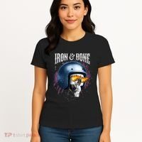Iron And Bone Skull Biker Flame Women's T-Shirt thumb 4