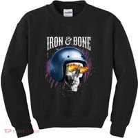 Iron And Bone Skull Biker Flame Kids Sweatshirt thumb 0