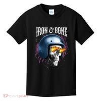 Iron And Bone Skull Biker Flame Kids T-Shirt thumb 0