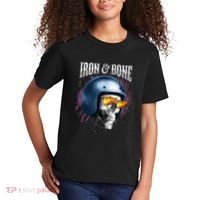 Iron And Bone Skull Biker Flame Kids T-Shirt thumb 2