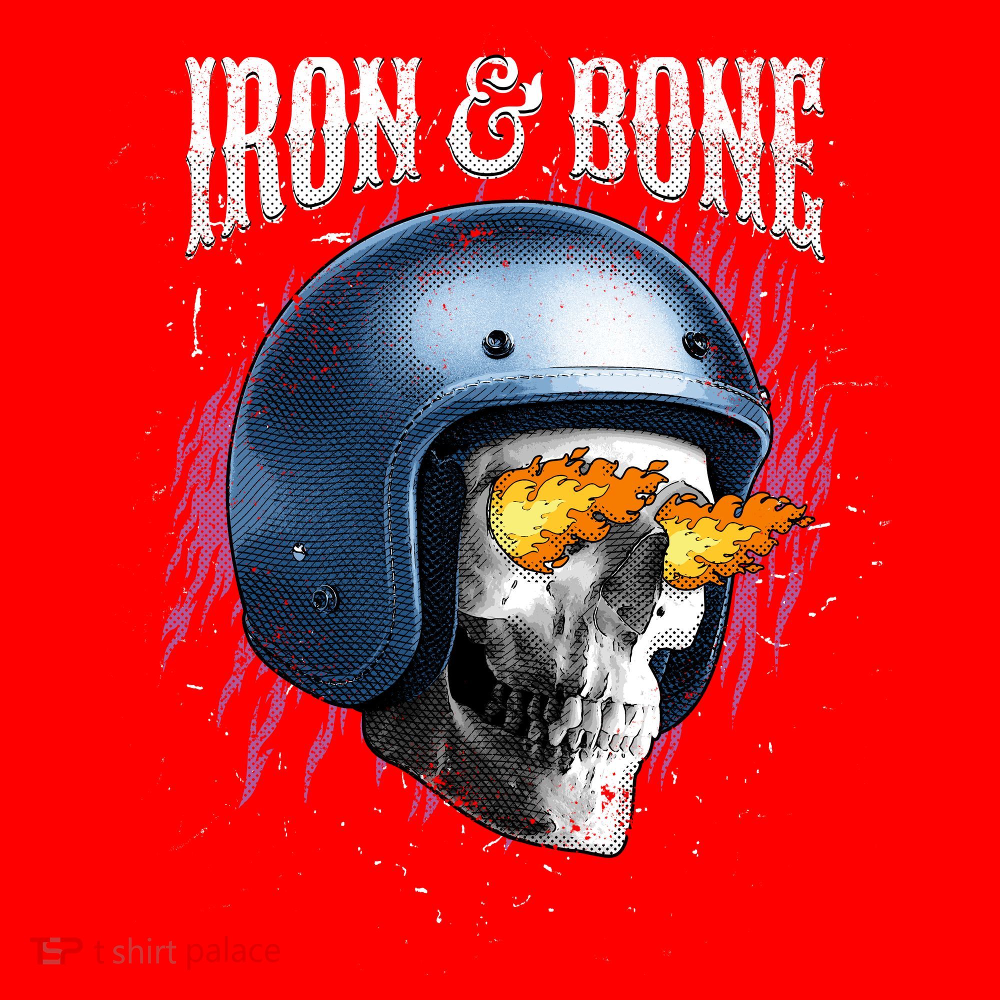 Iron And Bone Skull Biker Flame Santa Hat