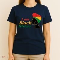 I Am Black History Strong Female Pride T-Shirt thumb 4