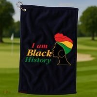 I Am Black History Strong Female Pride Golf Towel thumb 1
