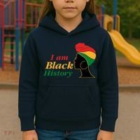 I Am Black History Strong Female Pride Kids Hoodie thumb 3