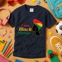 I Am Black History Strong Female Pride Kids T-Shirt thumb 3