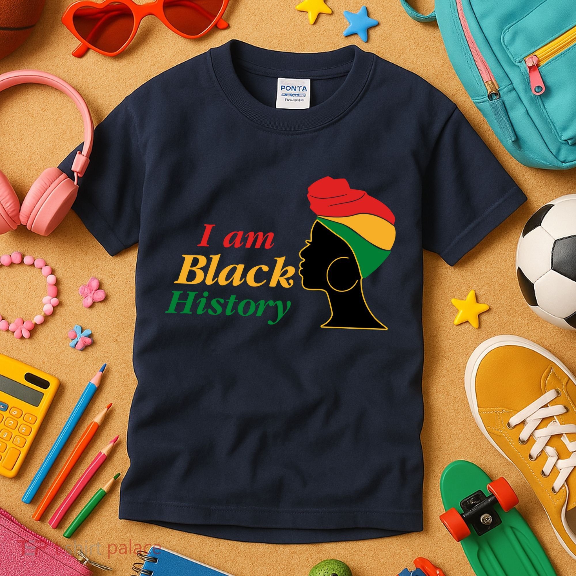 I Am Black History Strong Female Pride Kids T-Shirt
