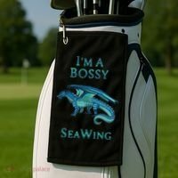 I'm A Bossy Seawing Dragon Lovers, Ocean Dragon Golf Towel thumb 2