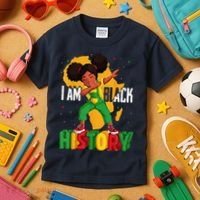 I Am Black History Women Black History Month Kids T-Shirt thumb 3