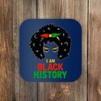I Am Black History African American Female Pride Coaster thumb 0