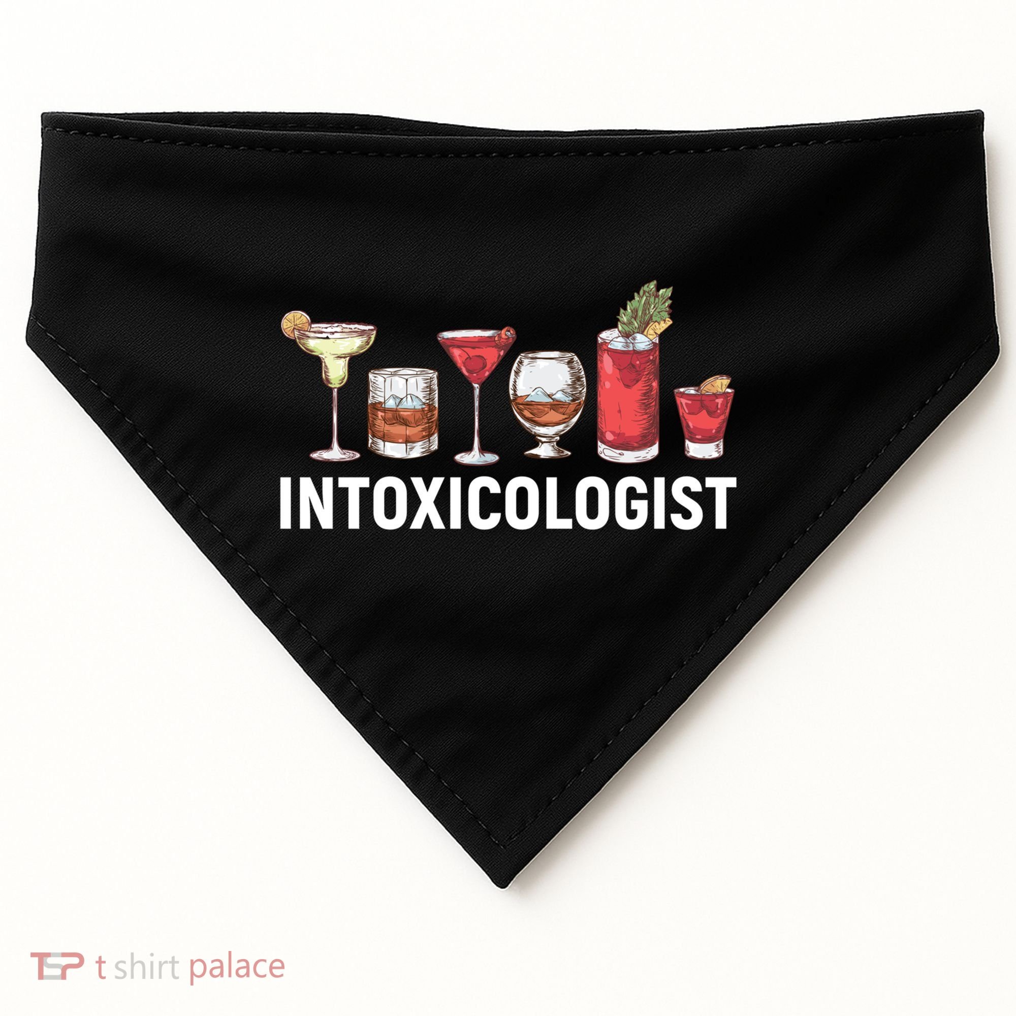 Intoxicologist Alcohol Bartender Meaningful Gift USA-Made Doggie Bandana