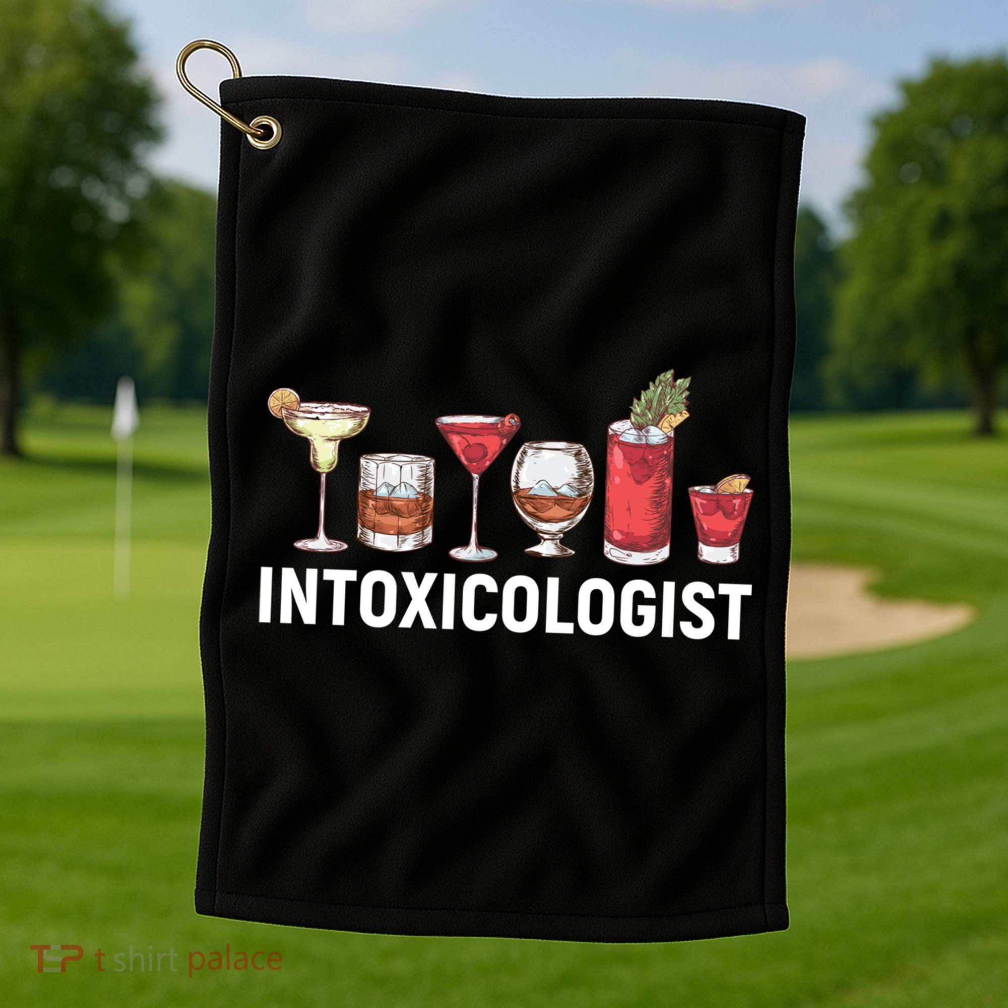 Intoxicologist Alcohol Bartender Meaningful Gift Golf Towel