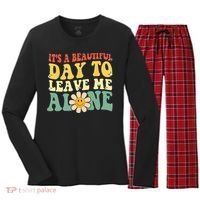 Its A Beautiful Day To Leave Me Alone Funny Saying Women's Long Sleeve Flannel Pajama Set  thumb 0