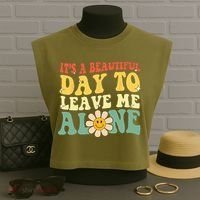 Its A Beautiful Day To Leave Me Alone Funny Saying Garment-Dyed Women's Muscle Tee thumb 3