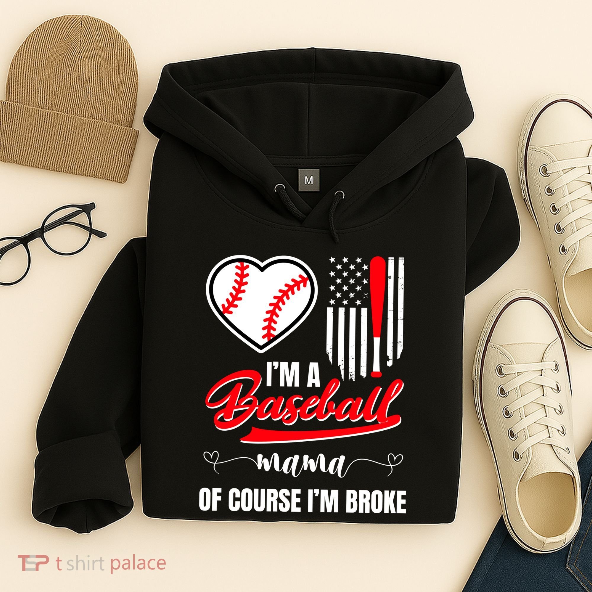 IM A Baseball Mom Of Course IM Broke Hoodie