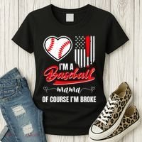 IM A Baseball Mom Of Course IM Broke Women's T-Shirt thumb 3