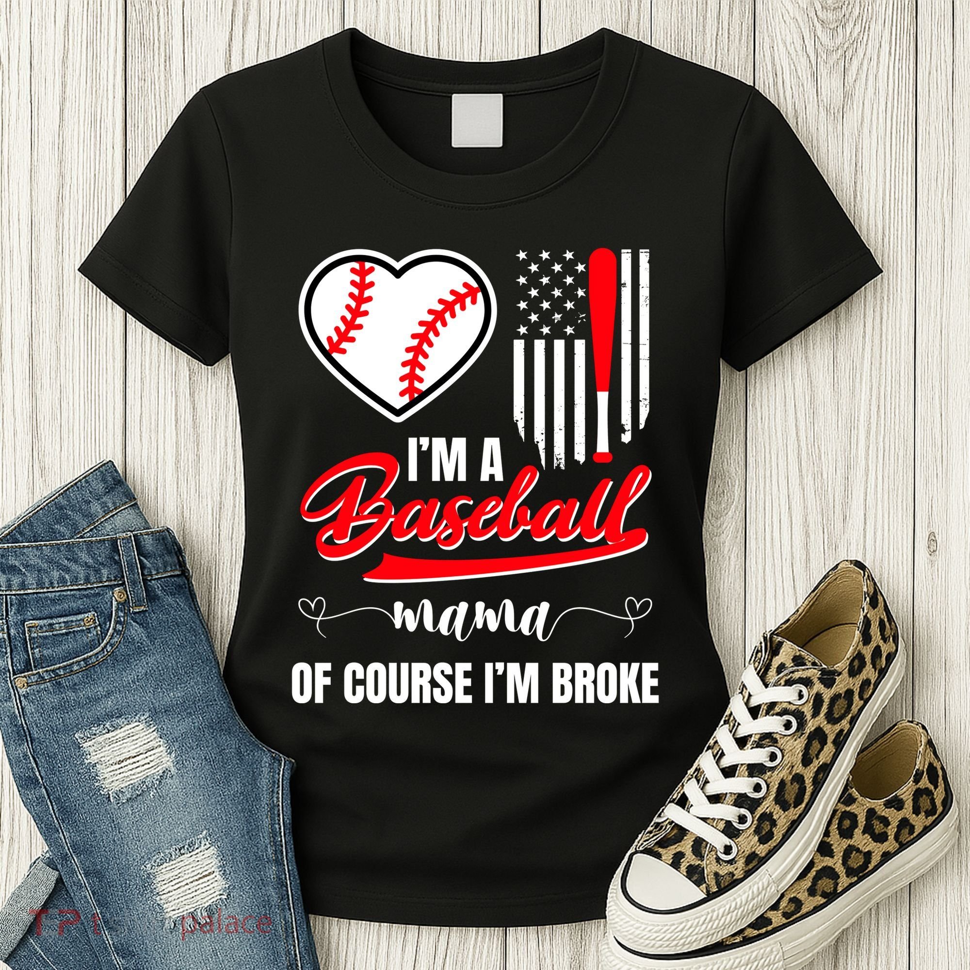 IM A Baseball Mom Of Course IM Broke Women's T-Shirt
