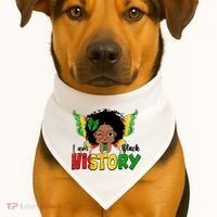 I Am Black History Month African American USA-Made Doggie Bandana thumb 1
