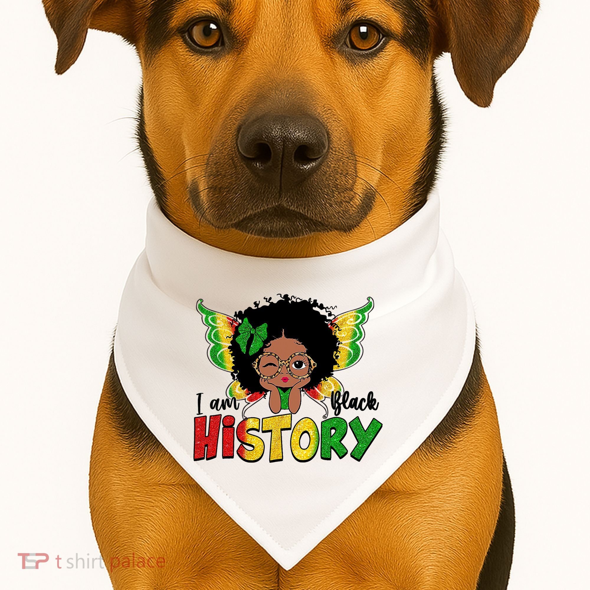 I Am Black History Month African American USA-Made Doggie Bandana