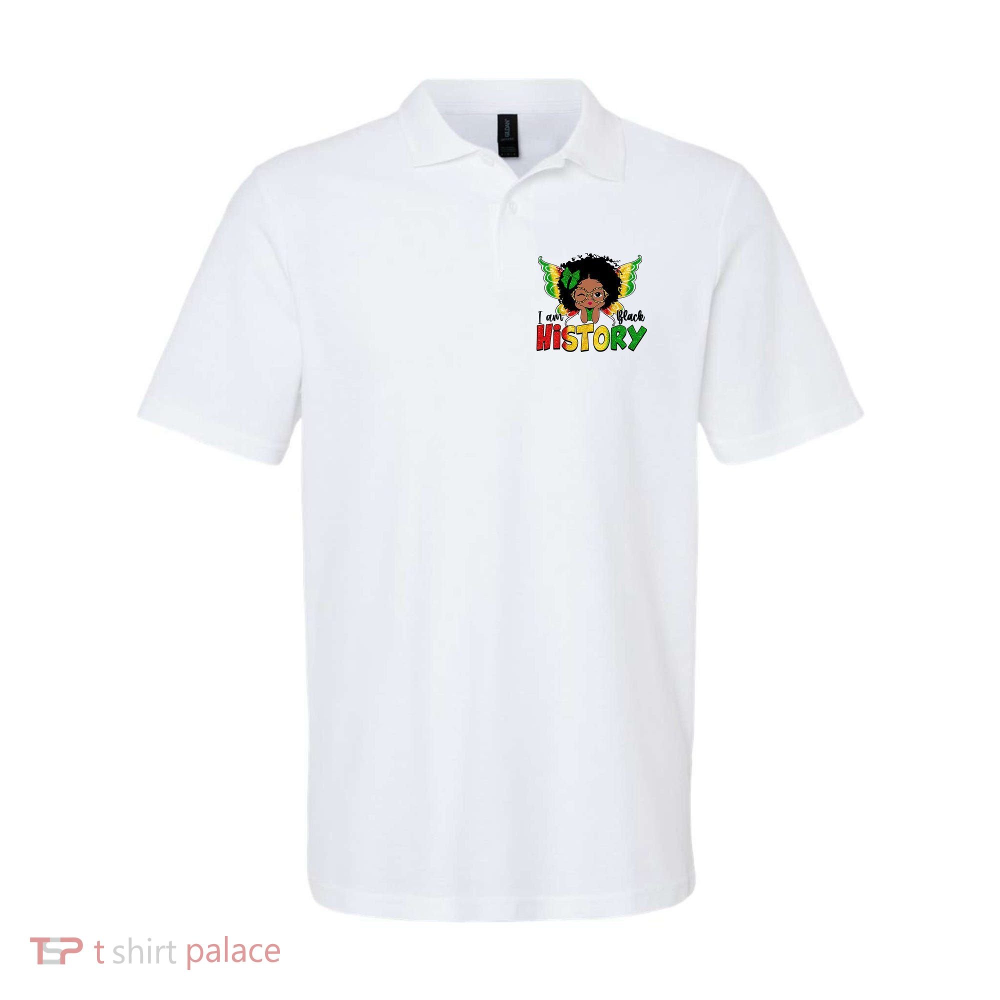 I Am Black History Month African American Polo