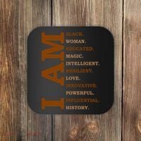 I Am Black Powerful Pride Quote Coaster thumb 0
