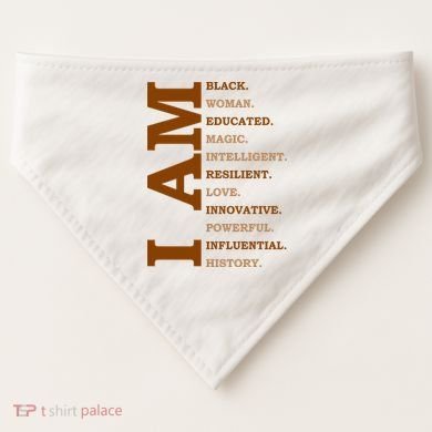 I Am Black Powerful Pride Quote USA-Made Doggie Bandana