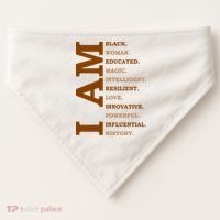 I Am Black Powerful Pride Quote USA-Made Doggie Bandana thumb 0