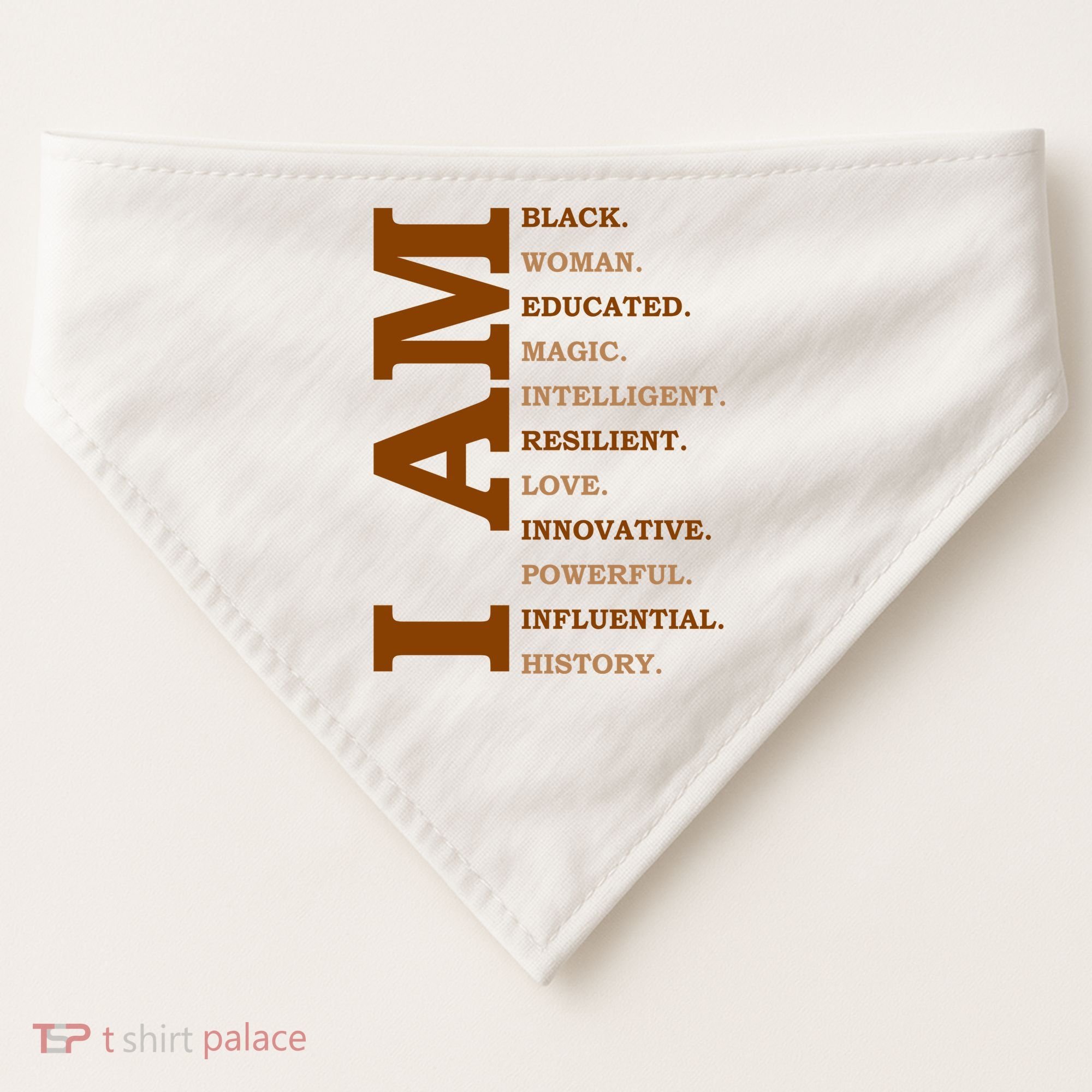 I Am Black Powerful Pride Quote USA-Made Doggie Bandana