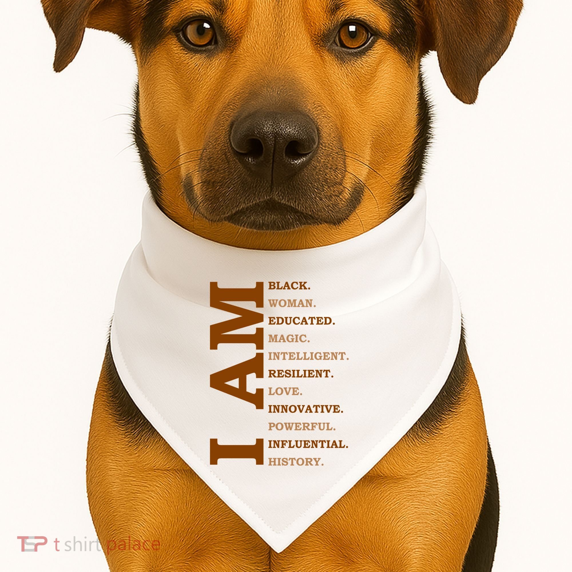 I Am Black Powerful Pride Quote USA-Made Doggie Bandana