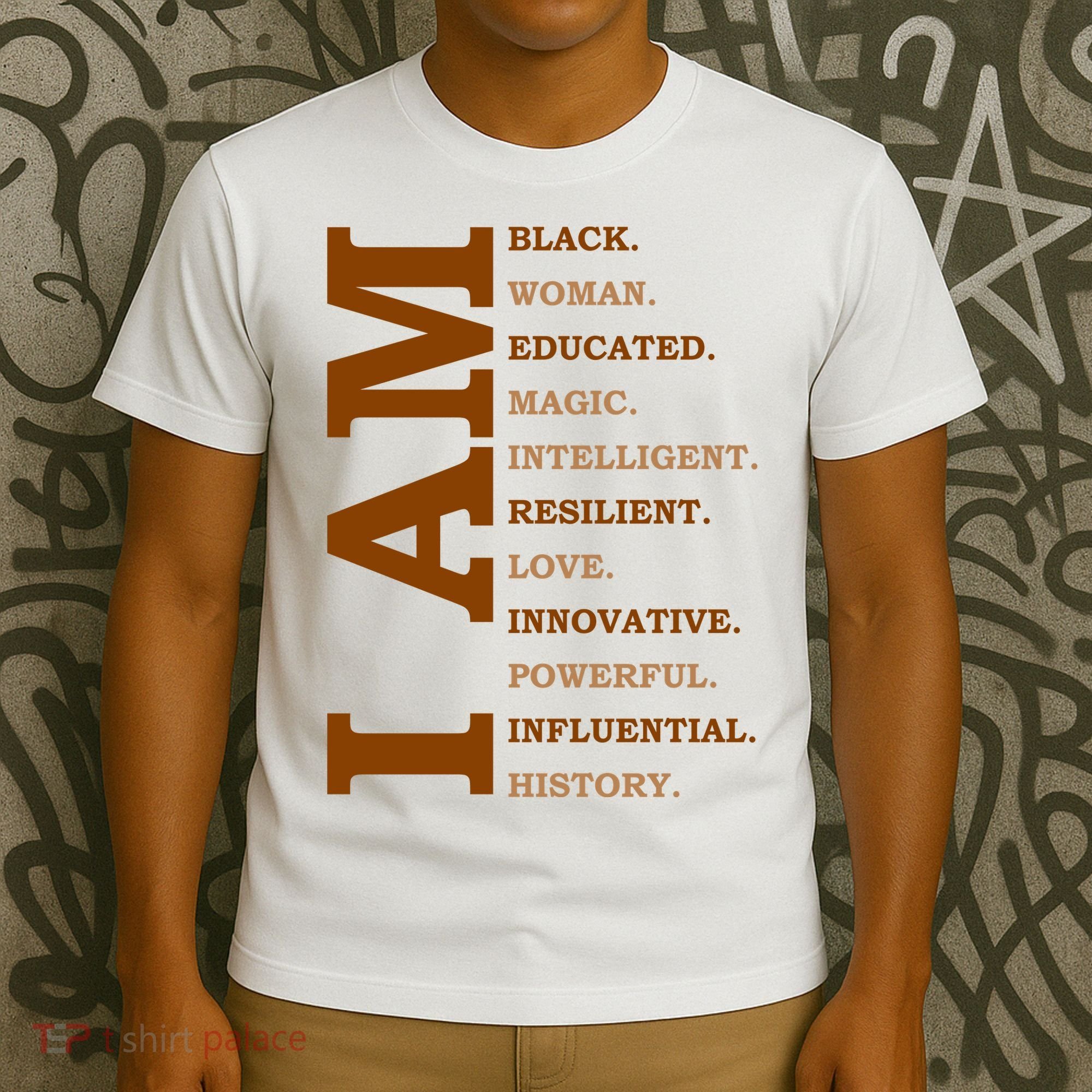 I Am Black Powerful Pride Quote T-Shirt