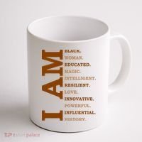 I Am Black Powerful Pride Quote Coffee Mug thumb 1