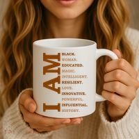 I Am Black Powerful Pride Quote Coffee Mug thumb 3