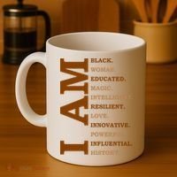 I Am Black Powerful Pride Quote Coffee Mug thumb 4