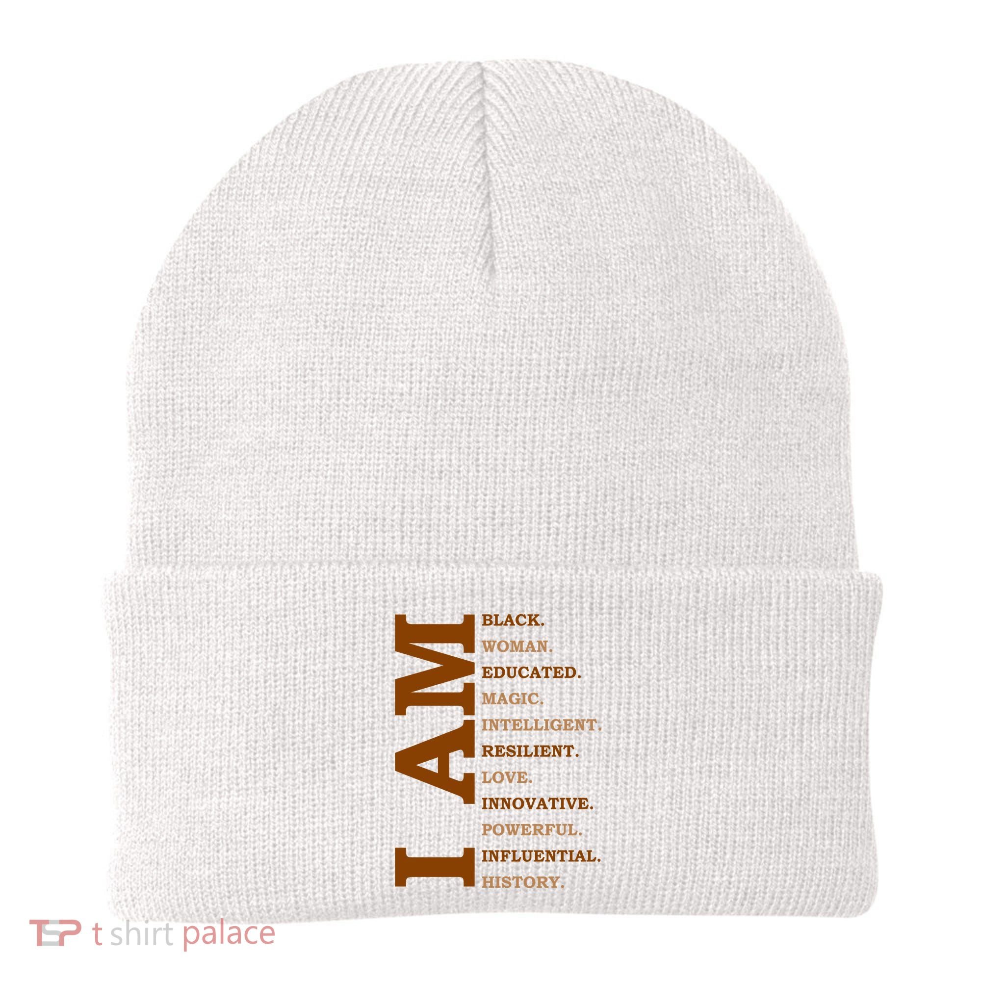 I Am Black Powerful Pride Quote Beanie