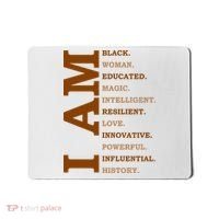 I Am Black Powerful Pride Quote Mousepad thumb 0