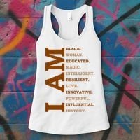 I Am Black Powerful Pride Quote Women's Tank Top thumb 3